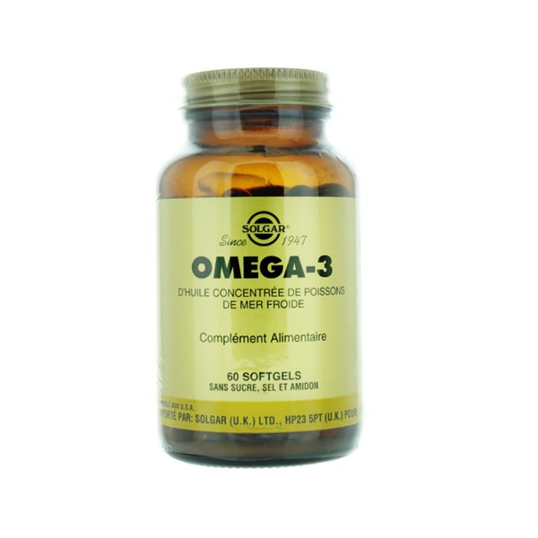 Solgar Oméga 3 capsules Huile de poissons de mer froide