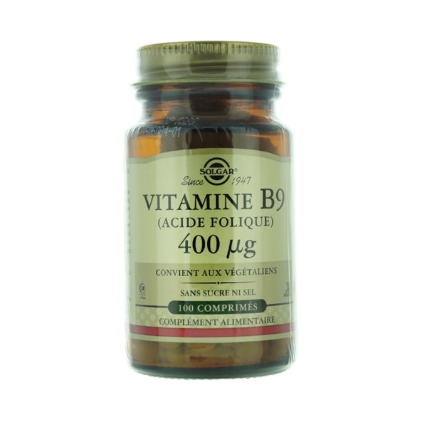 Solgar vitamine B9 400 µg comprimés