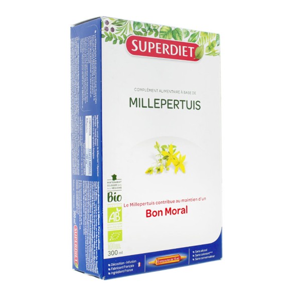 Super Diet Millepertuis bio 20 ampoules Relaxation, sommeil Moral