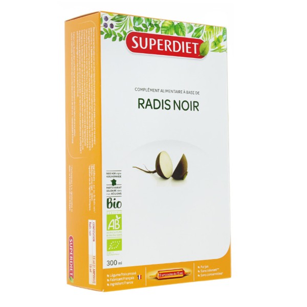 Superdiet Radis Noir Bio 20 ampoules Détoxification hépatique