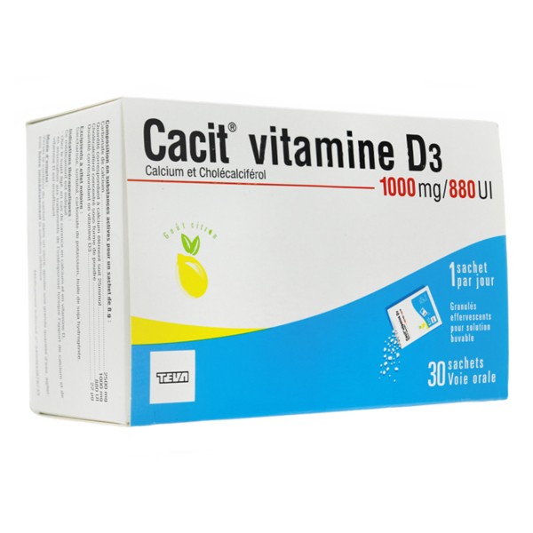 Cacit Vitamine D3 1000 mg/880 UI sachets Calcium Ostéoporose