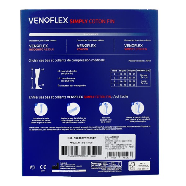 Collant de contention Venoflex Simply Coton fin Classe 2 