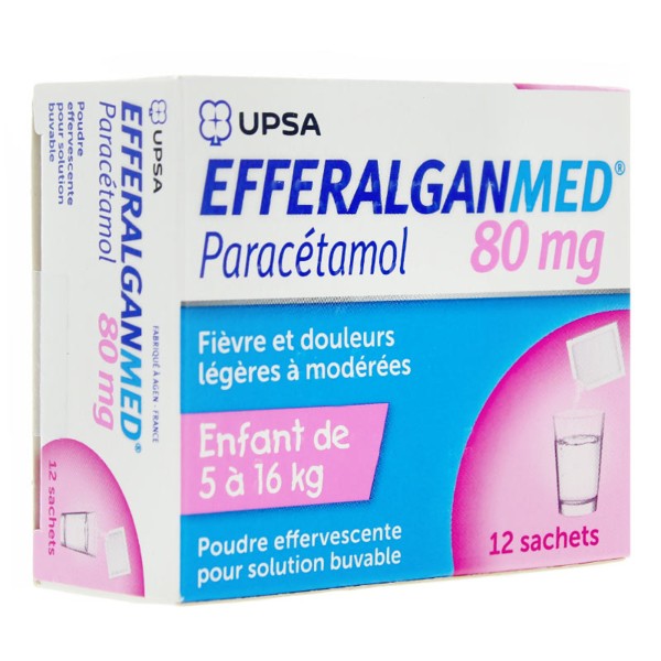 Efferalgan 80 mg poudre effervescente sachets