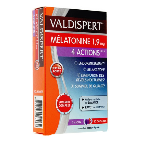Valdispert Mélatonine 4 actions 1,9 mg capsules