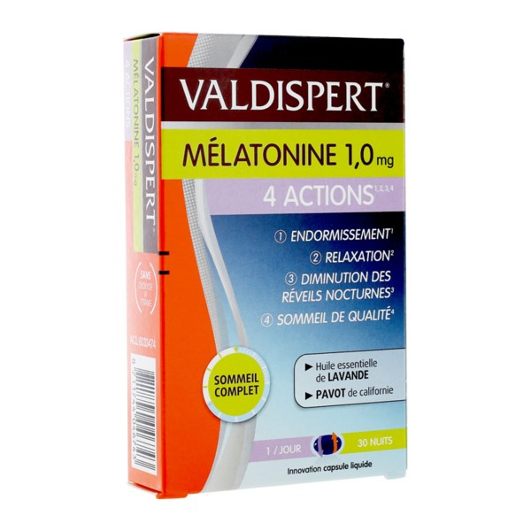 Valdispert mélatonine 1 mg 4 actions capsules