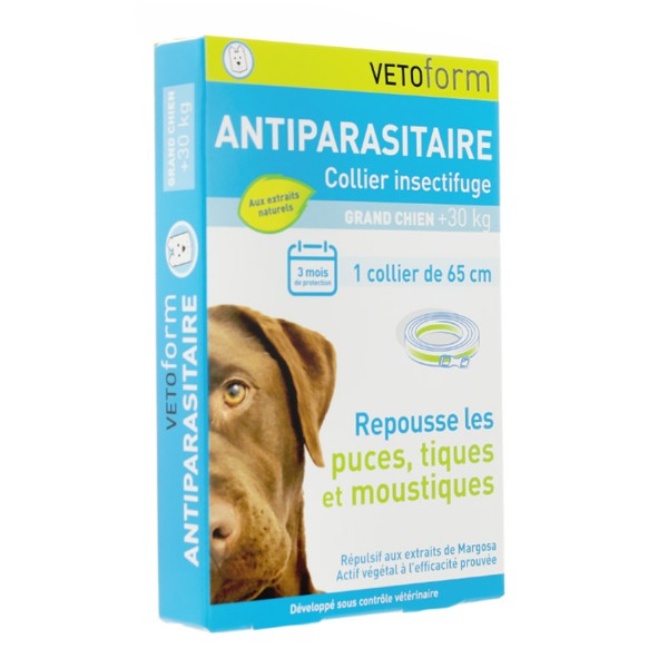 Vetoform Antiparasitaire Collier insectifuge grand chien +30 kg