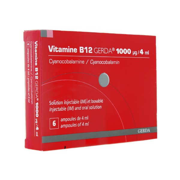 Vitamine B12 Gerda solution injectable et buvable ampoules