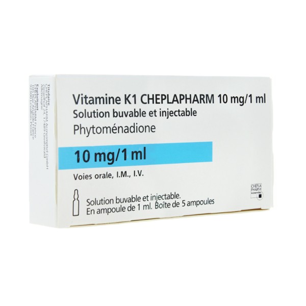 Vitamine K1 Cheplapharm 10mg/1ml solution buvable et injectable ampoules