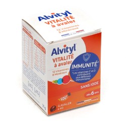 Alvityl Vitalité 60 gommes à mâcher, complément alimentaire à base de  vitamines pour renforcer l'immunité