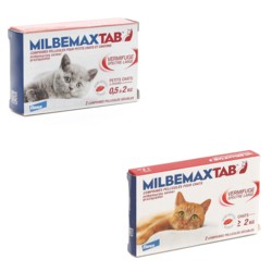 MILBEMAX PETIT CHAT -2kg 2 comprimes - Vermifuge - Pharmacie de