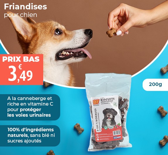 Prix bas BF Petfood Friandises pour chien à la canneberge