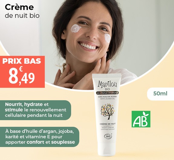 Prix bas Marilou Bio crème de nuit argan